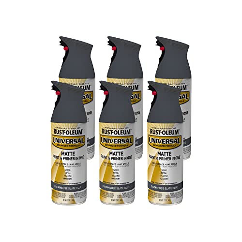 Rust-Oleum Universal All-Surface Spray Paint, Matte Farmhouse Slate Blue, 12oz