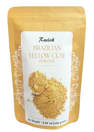 Raslok Brazilian Yellow Clay 3.52 oz for Face Masks and DIY Soap