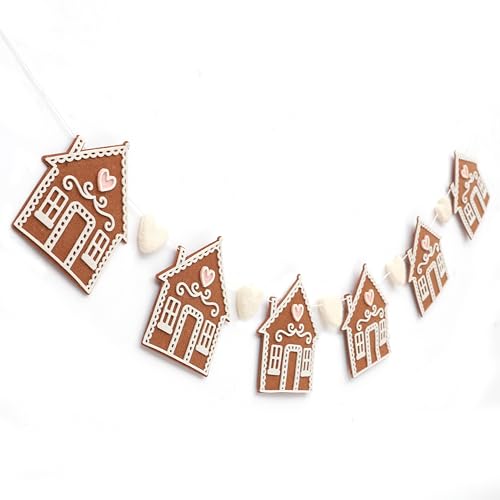 Felt Gingerbread House Garland - Christmas Party Decorations