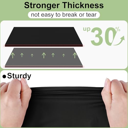 Misaya Disposable Black Tablecloths, 54" x 108", 6-Pack Waterproof PEVA
