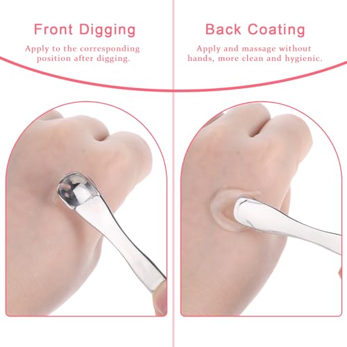 2-Piece Stainless Steel Cosmetic Spatula Set for Skincare Cream Mixing