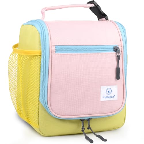 Genteen Kids Insulated Lunch Box - Compact & Easy-Clean, Yellow Blue