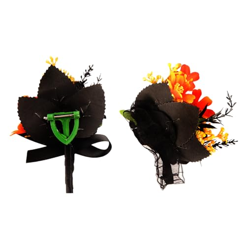 Black Rose Wrist Corsage and Boutonniere Set for Wedding Prom