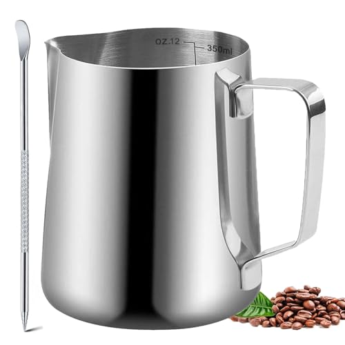 12oz Stainless Steel Milk Frother Pitcher for Latte Art