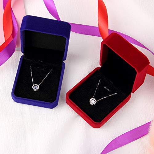 Lamoutor Velvet Jewelry Gift Box Set - 4 Pack (Red, Black, Blue, Coffee)