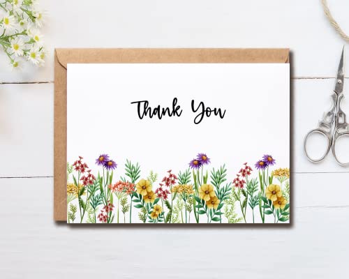 Modern Floral Thank You Cards - Bridal Shower - 5x7 Inches