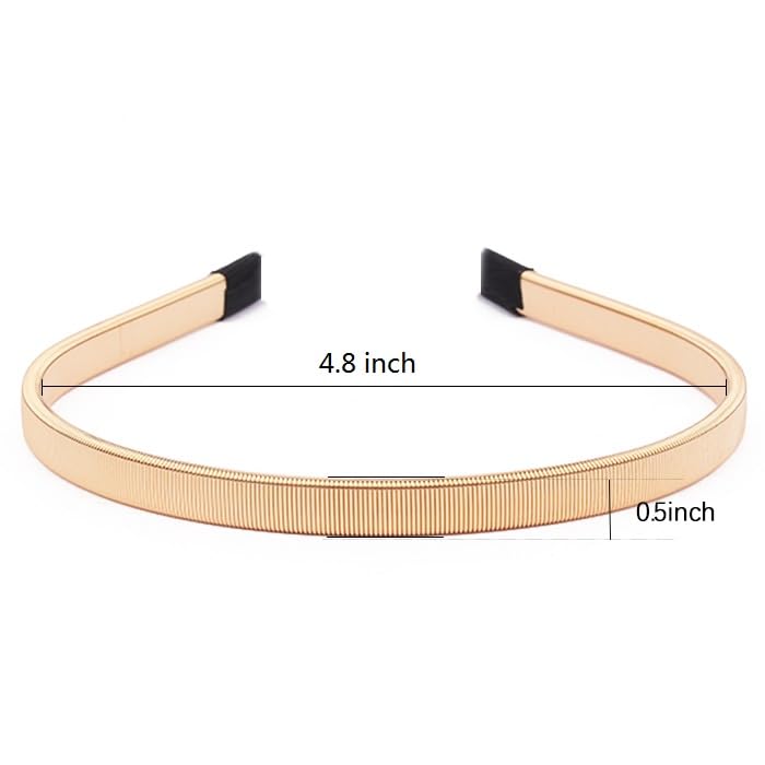 ANBALA Gold Metal Headbands for Women and Girls Thin Fashion Hair Accessories