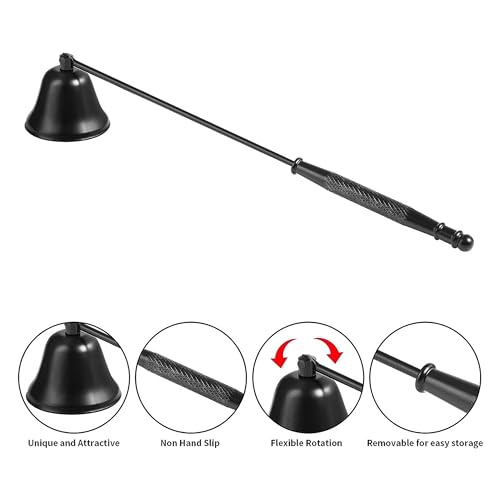 Stainless Steel Candle Snuffer - 9.8 Inch Candle Extinguisher - Black
