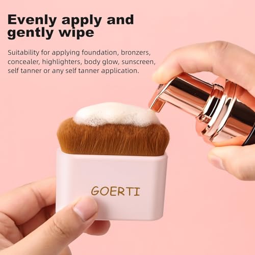 GOERTI Big Body Self Tanning Kabuki Brush for Flawless Sunless Tan
