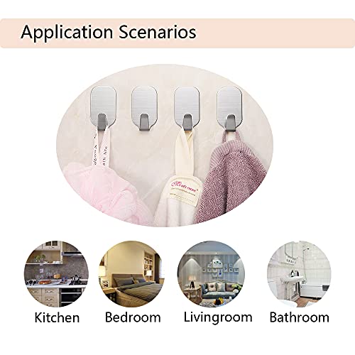 Kiemeu Heavy Duty Self-Adhesive Hooks - 10 Pack for Home Organization