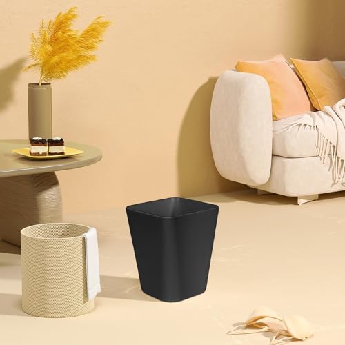 Small Trash Can 1.8 Gallon - Compact Plastic Wastebasket for Bathroom & Office
