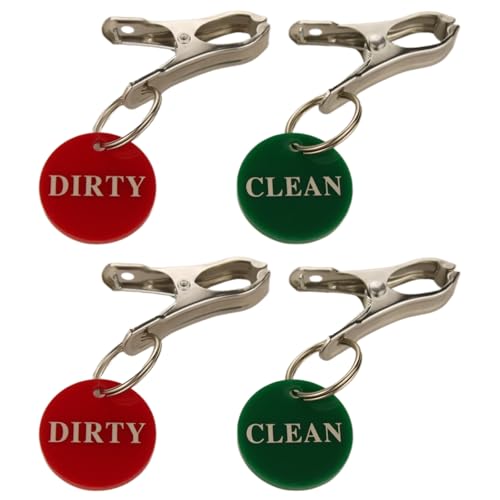 Clean & Dirty Laundry Basket Clip Signs - Green & Red 2-Piece Set