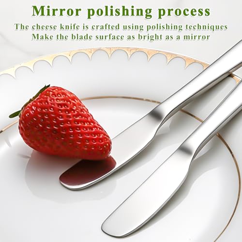 HOMQUEN Stainless Steel Butter Knife Set of 12 - Ergonomic Spreader for Kitchen & Party