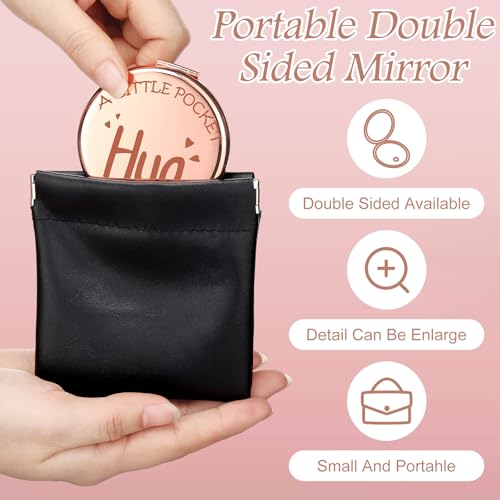 Weysat Pocket Hug Compact Mirror - Rose Gold Double Sided 1x/2x Magnifying