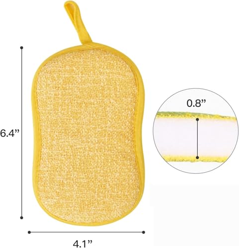 Heavy Duty Non-Scratch Kitchen Scrub Sponges - 6 Pack
