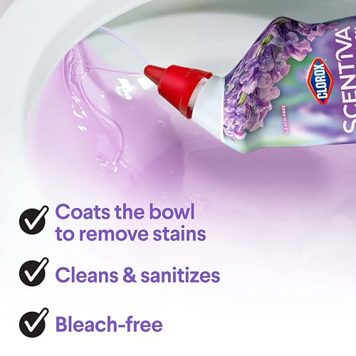 Clorox Scentiva Toilet Cleaning Gel, Lavender & Jasmine, 24 Fl Oz (Pack of 2)