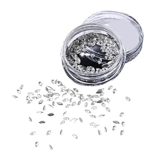 HEYZAKKA 50Pcs Mixed Zircon Crystal Nail Rhinestones Flatback 3D Gems