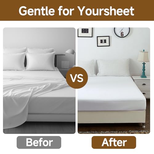 Ryetvok 6-Piece Heavy Duty Adjustable Bed Sheet Holder Clips & Straps