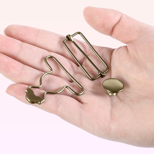 Metal Overall Buckles Set - 6 Durable Clips with Adjustable Sliders