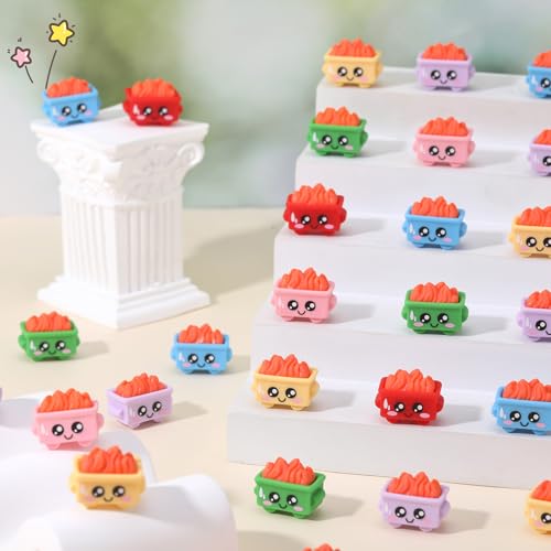 24Pcs Mini Dumpster Fire Figurines - Resin Trash Decor in 6 Colors