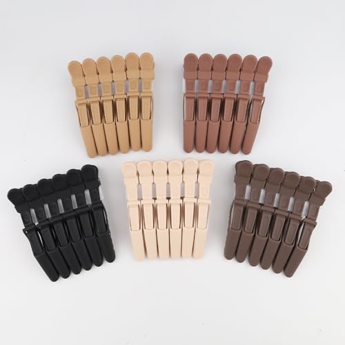 GlamorDove Matte Alligator Hair Clips 6-Pack for Styling and Sectioning