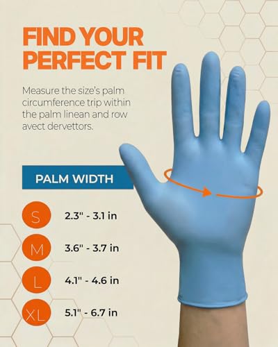 Amarynth 4 Mil Nitrile Disposable Gloves - Blue, Large, 100 Count