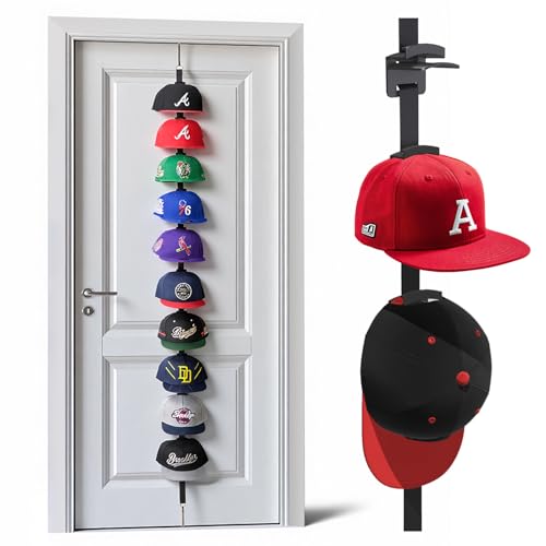 Aoodaily Over-the-Door Hat Organizer for Baseball Caps - 10 Hooks