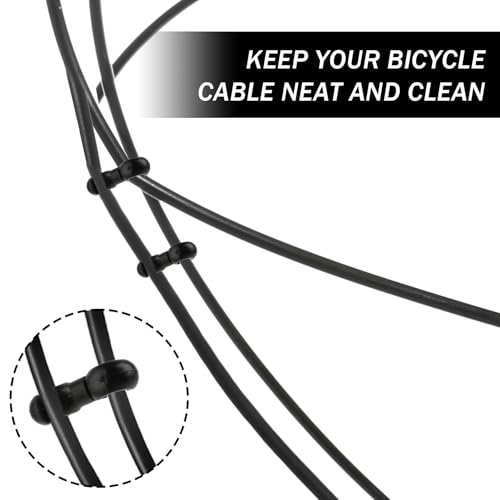 20PCS Bike Cable Clasps, Bike Brake Cable Clips S Style Clips, Bike Cable Guide Clips for Brake Lines MTB Bike Road Bicycle (Black)