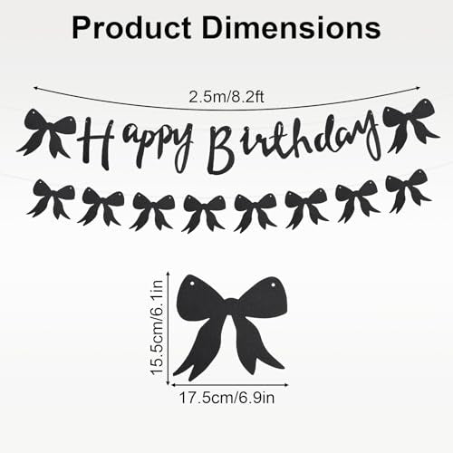 Coquette Bow Happy Birthday Banner | Elegant Party Decoration