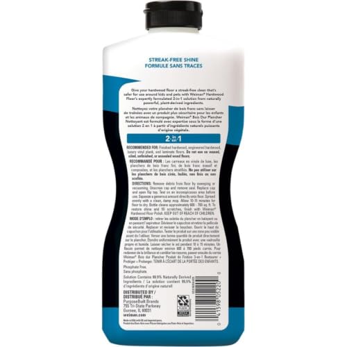 Weiman Hardwood Floor Cleaner 32 oz - Streak-Free Finish, Safe for Finished & Laminate Floors (Pack of 1)