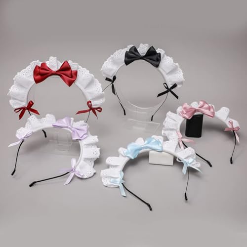 Black Lolita Lace Bow Headband Maid Anime Cosplay Hair Band