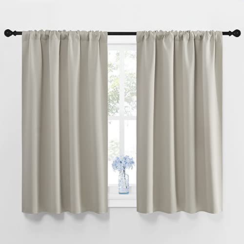 NICETOWN Blackout Curtains - Natural, 42"W x 48"L, 2 Panels