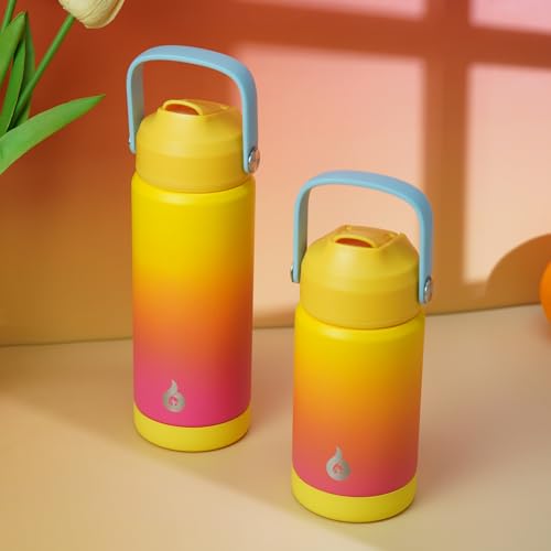 BJPKPK 12oz Insulated Stainless Steel Water Bottle with Straw Lid