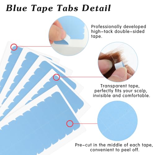 Mabor 60Pcs Double Sided Hair Extension Tape Replacement Strips