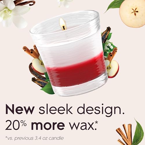 Glade 1-Wick Scented Candle Jar, Sheer Vanilla Embrace & Apple Cinnamon, 4.08 Oz, 2 Count