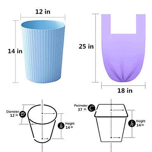 4 Gallon Colorful Handle Tie Trash Bags - 100 Count for Home & Office