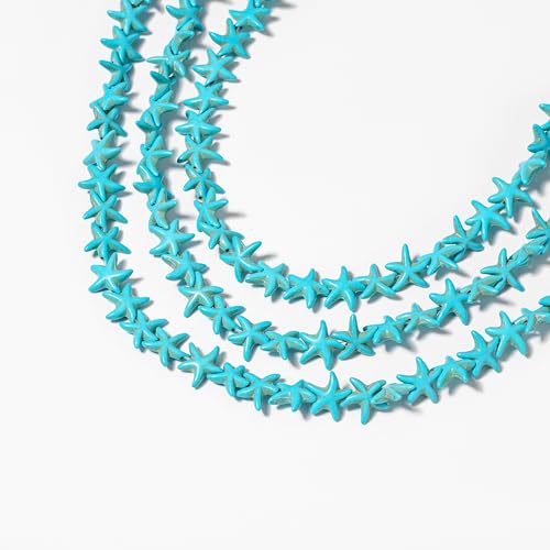 Turquoise Starfish Beads Set for DIY Jewelry Making - 70 Pcs