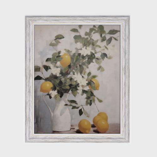Vintage Lemon Kitchen Wall Art Print - Botanical Fruit Poster