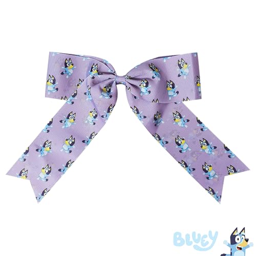 LUV HER Bluey Hair Bow for Girls Large Printed Hair Clip with Alligator Clip