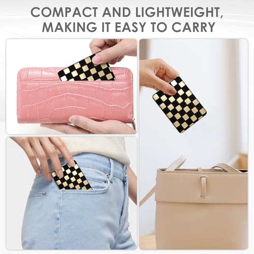 Tavonis Neon Checkered Pocket Mirror, 1x/2x Magnifying Compact Mirror
