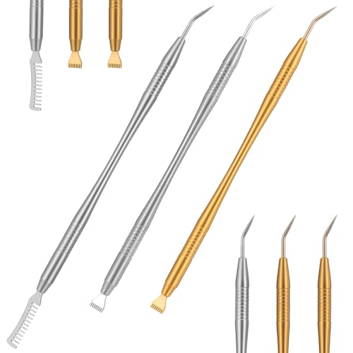 Molain 3PCS 2-in-1 Stainless Steel Lash Lift Tool Kit Eyelash Separator Comb