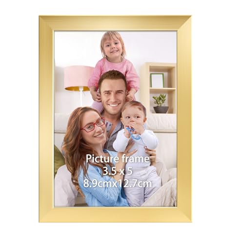 Giftgarden 3.5x5 Gold Picture Frame for Wall or Tabletop Display