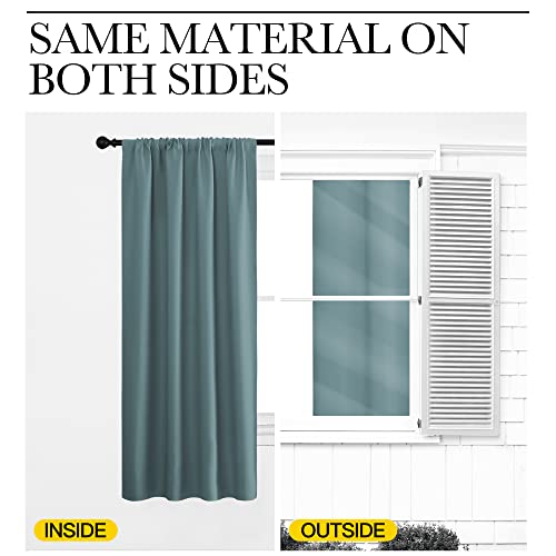 NICETOWN Greyish Blue Blackout Curtains 42" x 63" - 2 Panel Set