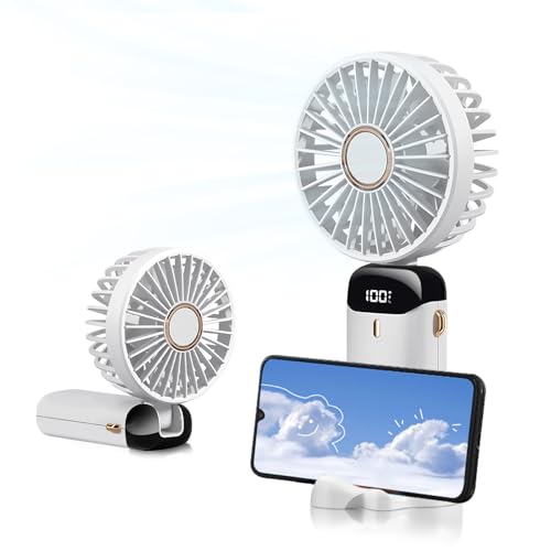 JEDLEM Portable Mini Handheld Fan - USB Rechargeable, 3 Speed, Ultra-Quiet