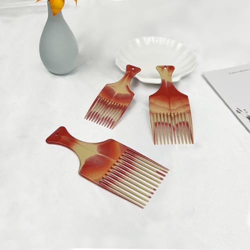 Zoolinn 3-Piece Dual-Color Fork Comb Set for Hair Styling and Detangling