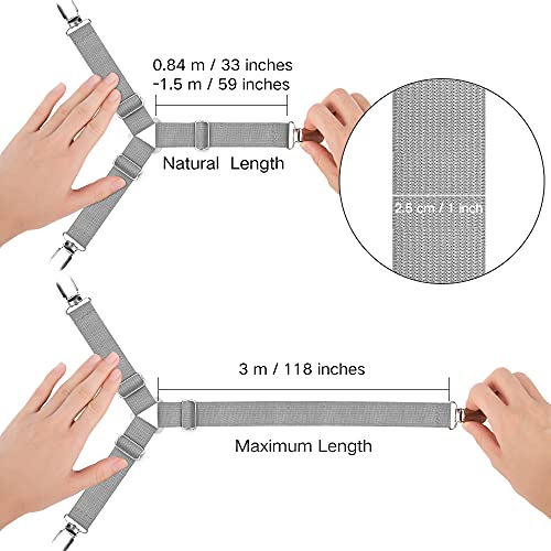 Foloda Adjustable Bed Sheet Fasteners - Triangle Elastic Gripper Straps