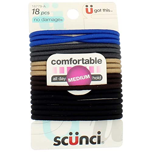 Scunci No Damage Hair Elastics Large Assorted Colors 54 Pack