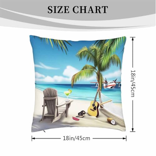 Tropical Palm Tree Throw Pillow Covers (Pc-a085), 18x18 Inch Set of 2