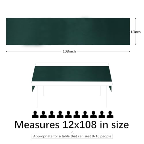 B-COOL Dark Green Satin Table Runner Set - 5 Pack, 12x108 inch