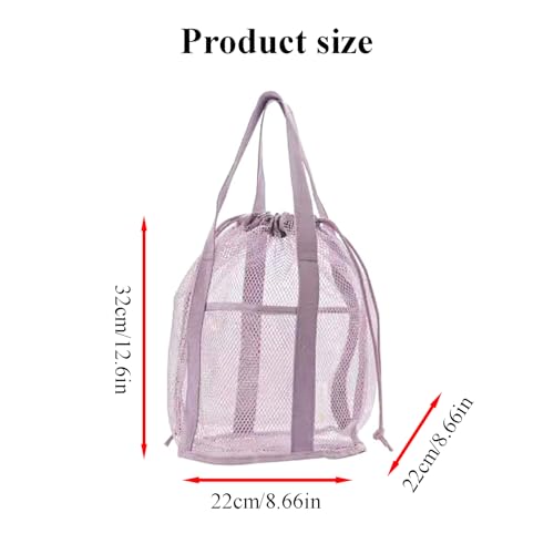 Zisqerts Portable Mesh Shower Caddy - Quick-Dry Toiletry Organizer, Purple